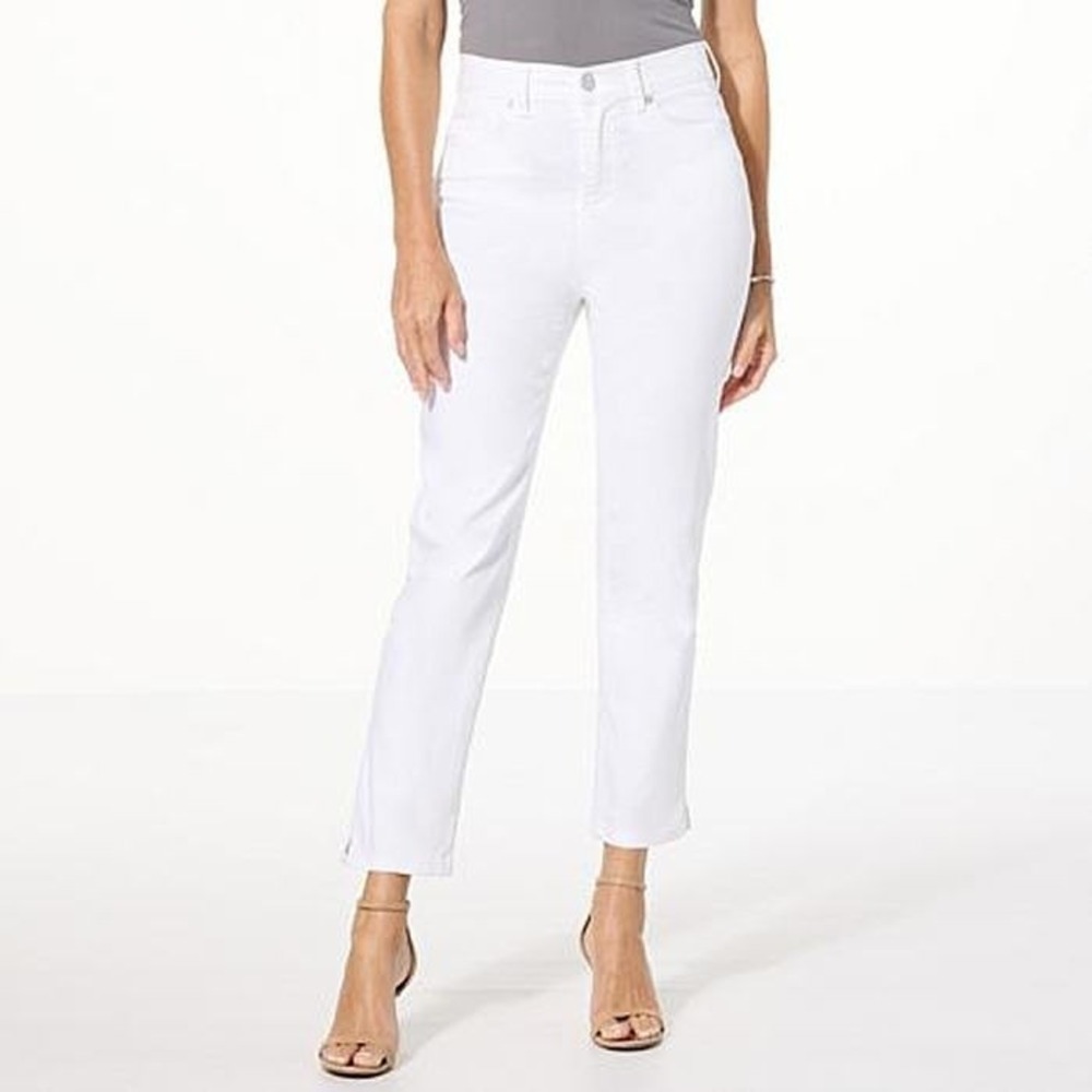 DG2 Diane‎ Gilman Coolmax Stretch Denim Essential Crop jeans - White - 20W Tall
